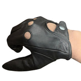 HILASON Genuine Leather Men's Driving Show Right Hand Glove Black