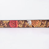 American Darling Floral Hand Carved Men & Women Genuine American Leather Belt Brown Gorgeous Hand Painted & Tooled
