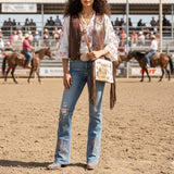 American Darling Cross Body Hair On Full Grain Genuine Leather Western Women Bag Handbag Purse | Purses for Cute