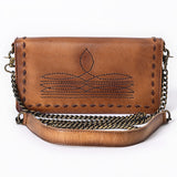 American Darling Organiser Hair-On Hand Tooled Genuine Leather Women Bag Western Handbag Purse