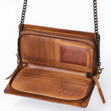 American Darling Organiser Hair-On Hand Tooled Genuine Leather Women Bag Western Handbag Purse