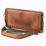 American Darling Organiser Hair-On Hand Tooled Genuine Leather Women Bag Western Handbag Purse