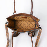 American Darling Western Tote Bag Handcrafted from Hair-On Cowhide & Genuine Leather | Fringe, Hand-Tooled Accents & YKK Zipper