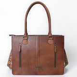 American Darling Western Tote Bag Handcrafted from Hair-On Cowhide & Genuine Leather | Fringe, Hand-Tooled Accents & YKK Zipper