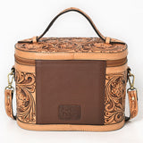 American Darling Jewelry Case Hand Tooled Genuine Western Leather Women Bag Handbag Purse