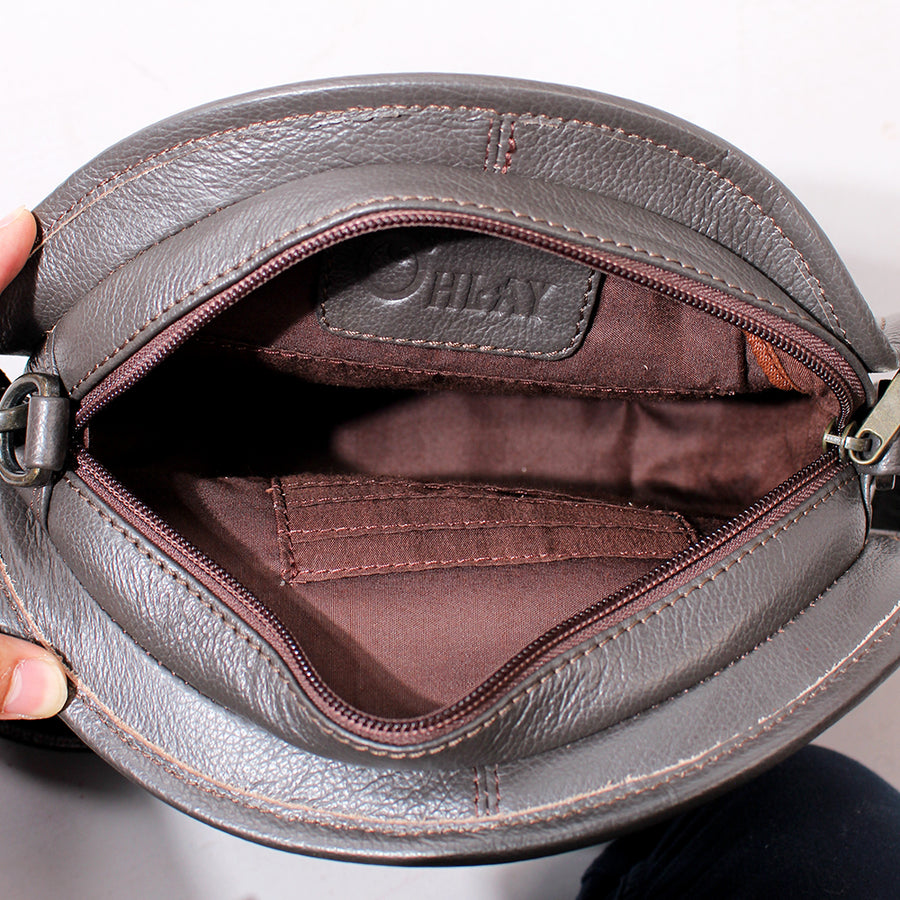 OHLAY Canteen Hand Tooled Genuine Leather Women Bag Western Handbag Purse
