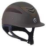 One K Horse Riding Defender Rose Gold Stripe Helmet Brown Matte - Uhorse