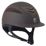 One K Horse Riding Defender Rose Gold Stripe Helmet Brown Matte