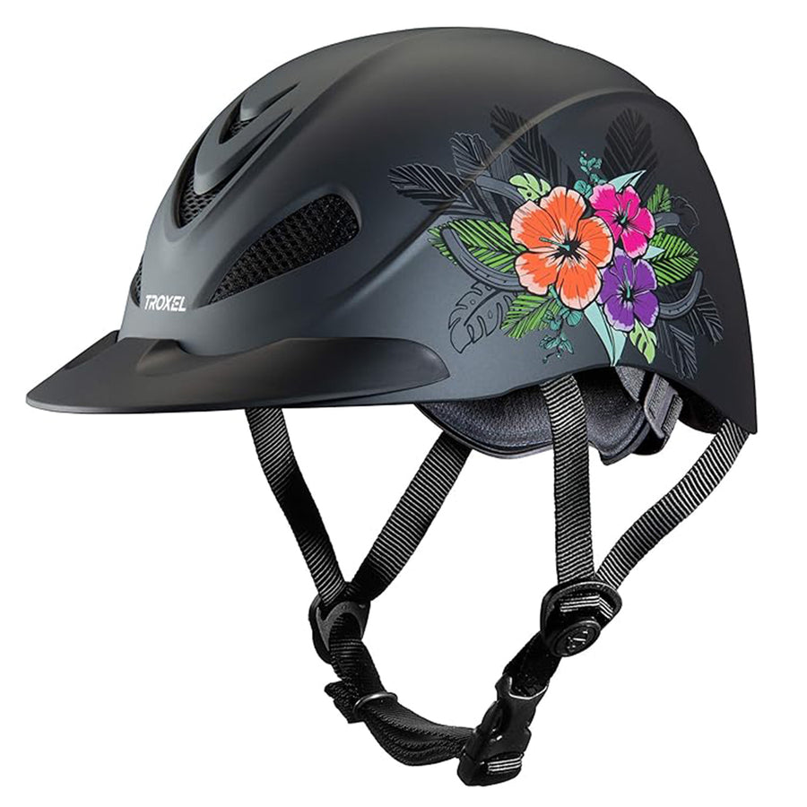 Troxel Incredible Comfort Spirit Horse Riding Lightweight Protective Helmet Large Black Matte Multicolor Flower - Uhorse