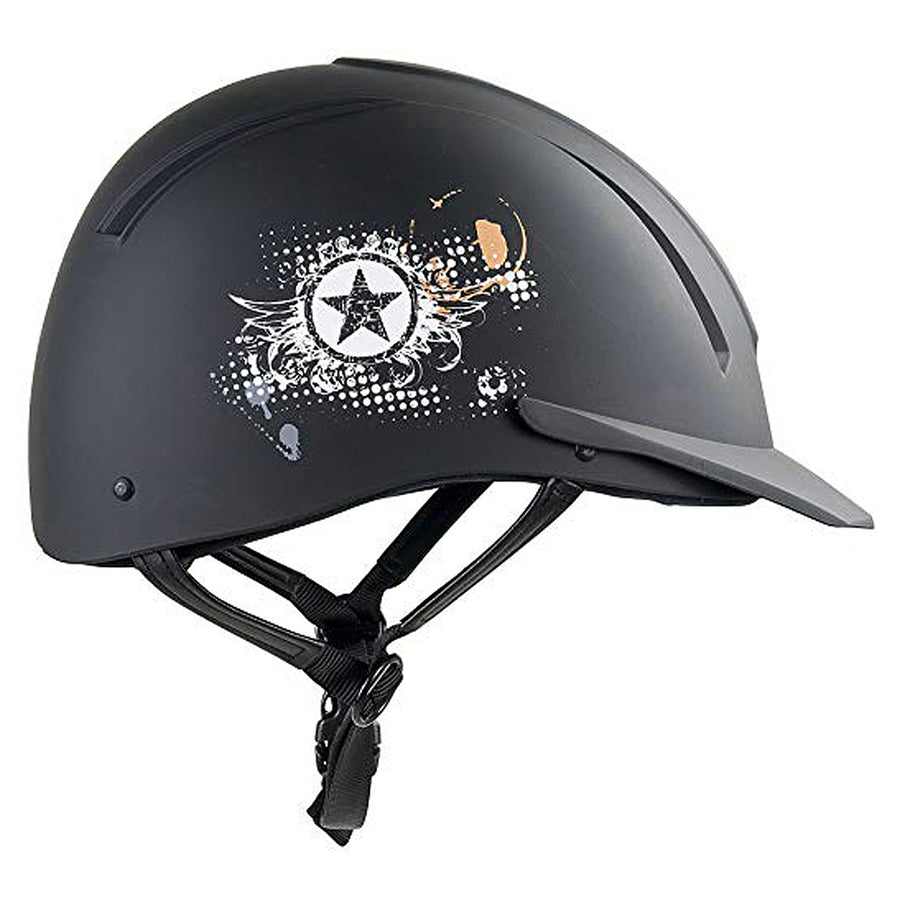 medium / large Irh Equi Pro Western Texas Star Comfortable Horse Riding Helmet Black - Uhorse