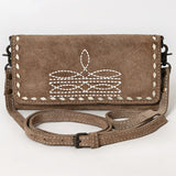 American Darling Western Small Cross Body Suede Genuine Leather Handbag Purse Wallet Bag For Women Girls Black | Handbags