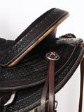 16 In Hilason Western Horse Saddle American Genuine Leather Wade Ranch Roping Tack Set Dark Brown