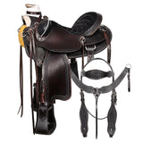 16 In Hilason Western Horse Saddle American Genuine Leather Wade Ranch Roping Tack Set Dark Brown