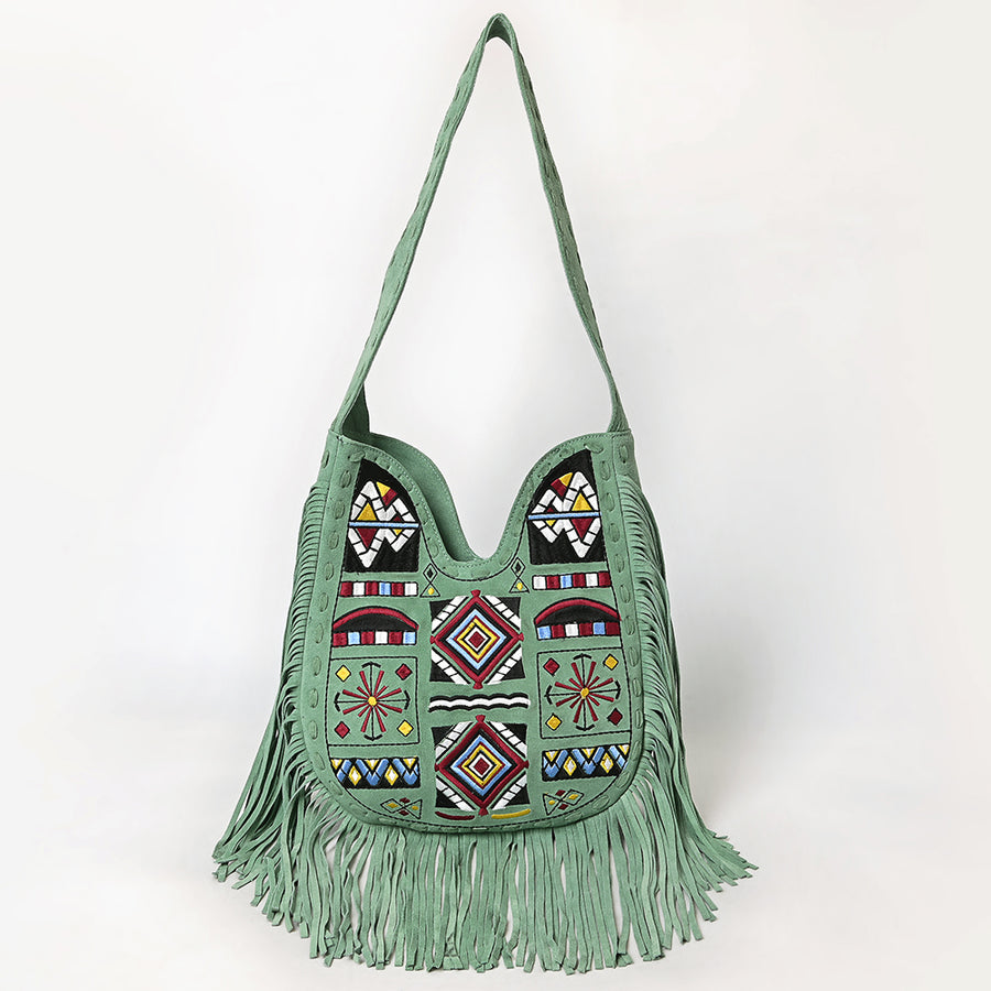 American Darling Genuine Leather Small Cross body Bag Handcrafted Fringe Handbag Eco-Friendly Vegetable Tanned Full Grain Leather