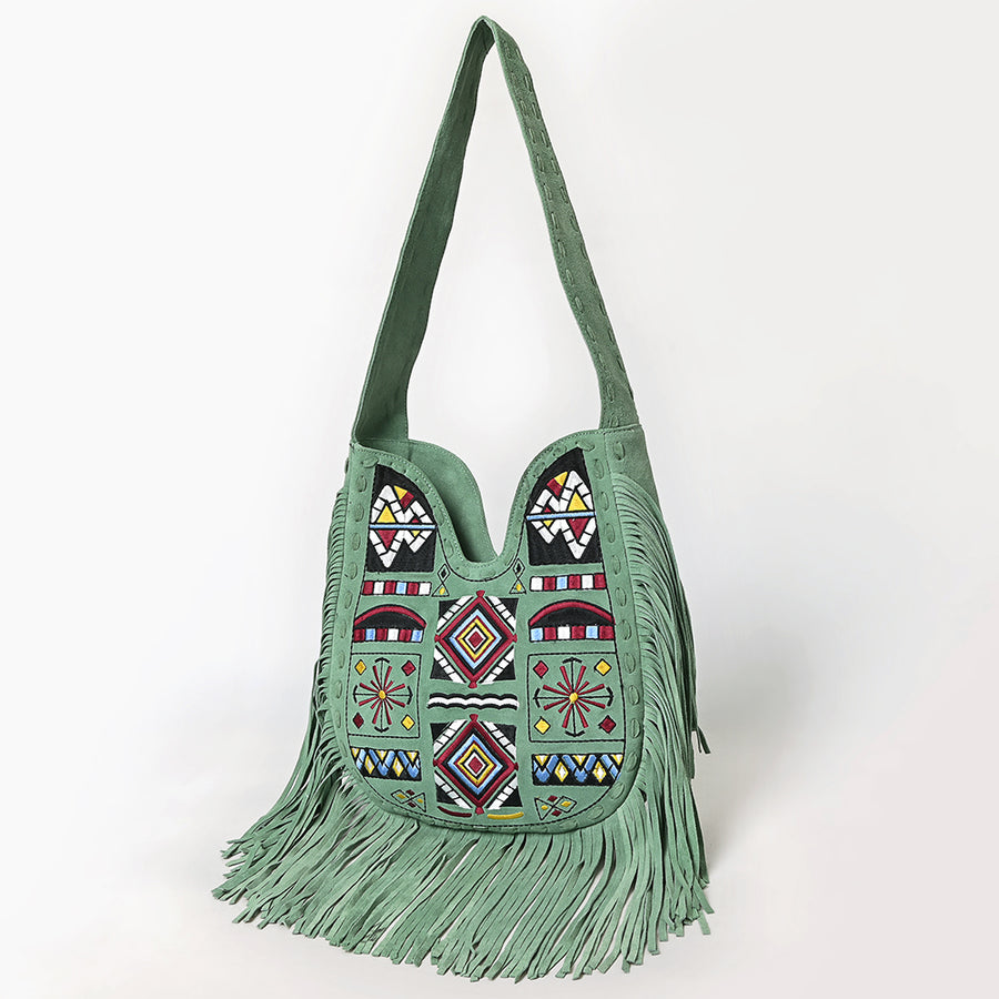 American Darling Handcrafted Genuine Leather Small Cross body Bag Fringes - Uhorse
