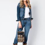 American Darling Jewelry Case Hand Tooled Genuine Leather Women Bag Western Handbag | Purse