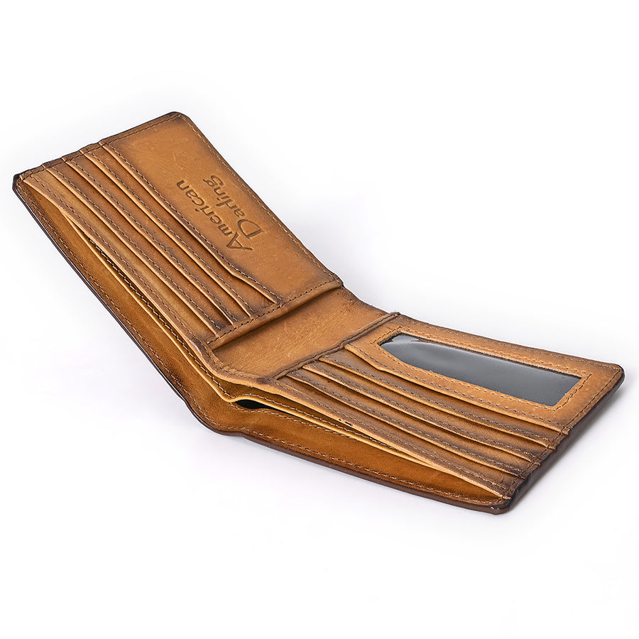 American Darling Wallet Genuine Leather Bifold For Men & Women Unisex Purse