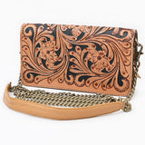 American Darling Genuine Leather Organiser Bag Hand Tooled Floral Carved Eco-Friendly Vegetable Tanned Full Grain Leather