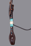 BAR H EQUINE Western Horse Genuine Leather Tack Set Dark Brown