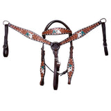 BAR H EQUINE Western Horse Genuine Leather Tack Set Dark Brown