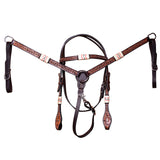 BAR H EQUINE Western Horse Genuine Leather Tack Set Dark Brown