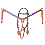 BAR H EQUINE Western Horse Genuine Leather Tack Set Tan