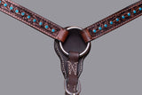 BAR H EQUINE Western Horse Genuine Leather Tack Set Dark Brown