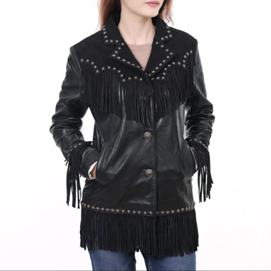 American Darling ADJKT048 Genuine Suede leather Women shirt jacket dress ladies girl - Uhorse