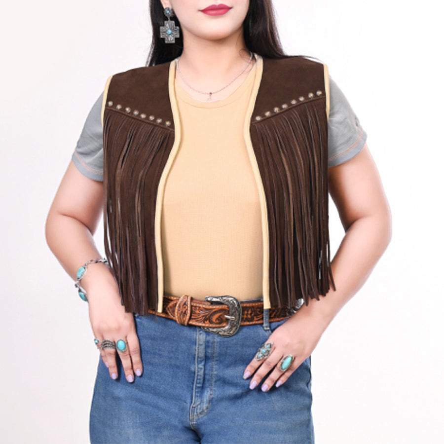 ADJKT056 Genuine Suede leather Women jacket dress ladies girl – by Hilason – Cowboy and equestrian accessories