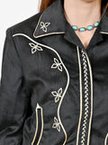 American Darling Women’s Fabric Shirt Jacket Dress – Embroidered Western Crop Jacket, Casual Button-Front Top
