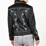 American Darling Women’s Fabric Shirt Jacket Dress – Embroidered Western Crop Jacket, Casual Button-Front Top