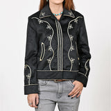 American Darling Women's Fabric Shirt Jacket Dress - Embroidered Western Crop Jacket, Casual Button-Front Top - Uhorse