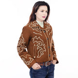 American Darling ADJKT063 Genuine Suede leather Women shirt  jacket  dress ladies girl