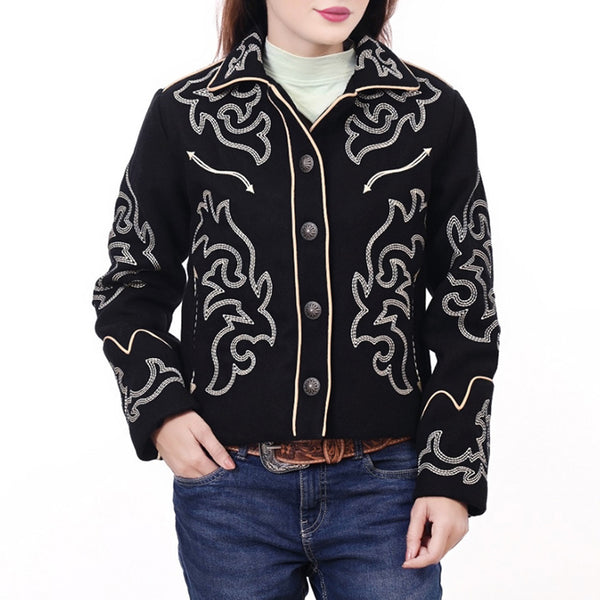 American Darling ADJKT064 Genuine Suede leather Women shirt jacket by Hilason – Cowboy and equestrian accessories