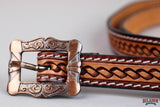 HILASON Western Leather Hat Hanger Strap Hand Tooled Cowboy Hat Holder Brown
