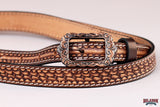 HILASON Western Leather Hat Hanger Strap Hand Tooled Cowboy Hat Holder Brown