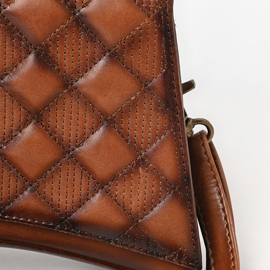 American Darling Cross Body Genuine Leather Women Bag Western Handbag Purse Girls Brown