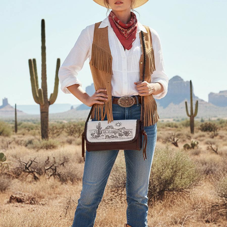 American Darling Cross Body Hair On Genuine Leather Western Women Bag Handbag Purse | for Cute