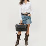 American Darling Crossbody Crocodile embossed Genuine Leather women bag western handbag purse