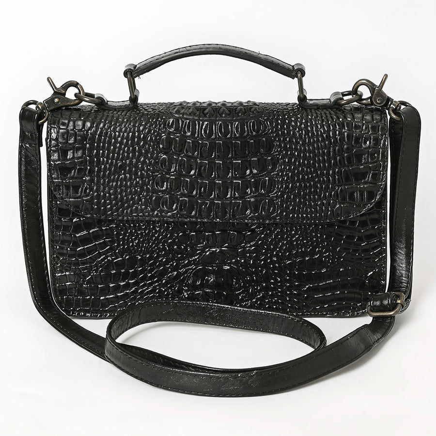 American Darling Western Cross body Bag for Women, Crocodile Embossed Full Grain Leather, YKK Zipper
