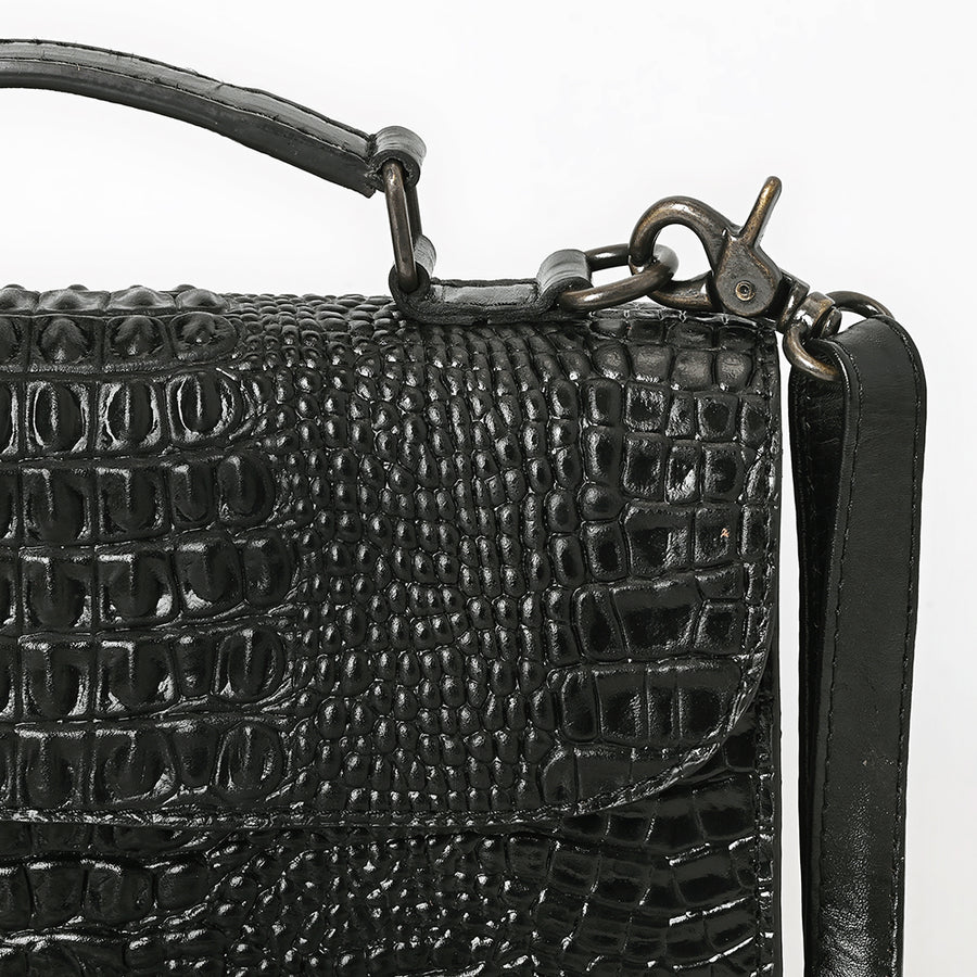 American Darling Western Cross body Bag for Women, Crocodile Embossed Full Grain Leather, YKK Zipper