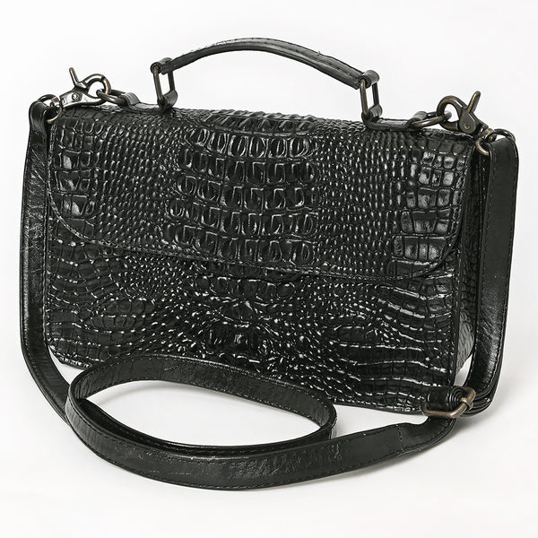 American Darling Crocodile Embossed Western Leather Cross body Bag - Uhorse