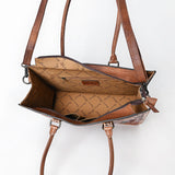 American Darling Tote Bag for Women, Hand Tooled Floral Carved Vegetable-Tanned Full Grain Leather, Large Western Purse