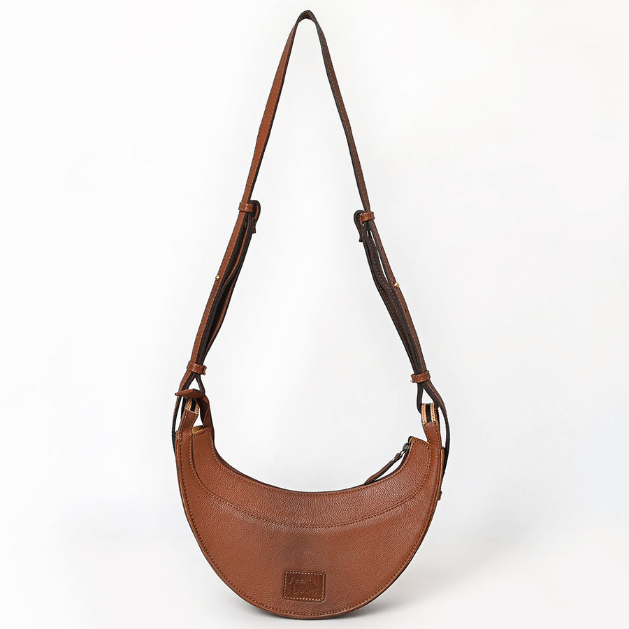 American Darling Genuine Leather Small Cross body Bag Hand Tooled Floral Carved Eco-Friendly Vegetable Tanned Full Grain Leather