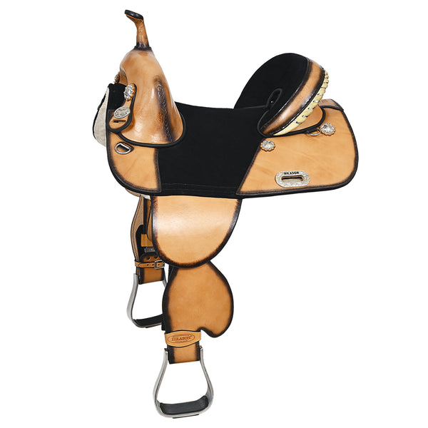 15 In Hilason Western Horse Treeless Trail Genuine American Leather Saddle Tan - Uhorse