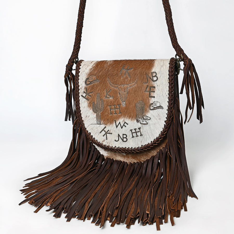 American Darling Cross Body Hair On Genuine Leather Women Bag Western Handbag Purse - Uhorse