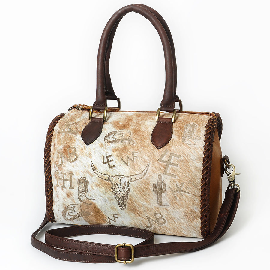 American Darling Duffel Bag Beautifully Hair on Genuine Leather women bag - Uhorse