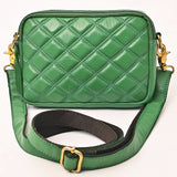 NEVER MIND Luxury Tan Quilted Leather Camera Bag Crossbody Adjustable Strap
