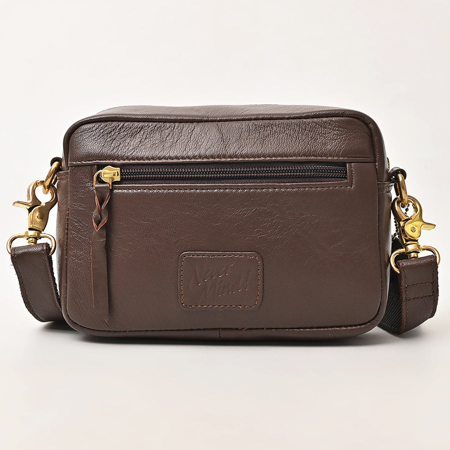NEVER MIND Luxury Tan Quilted Leather Camera Bag Crossbody Adjustable Strap