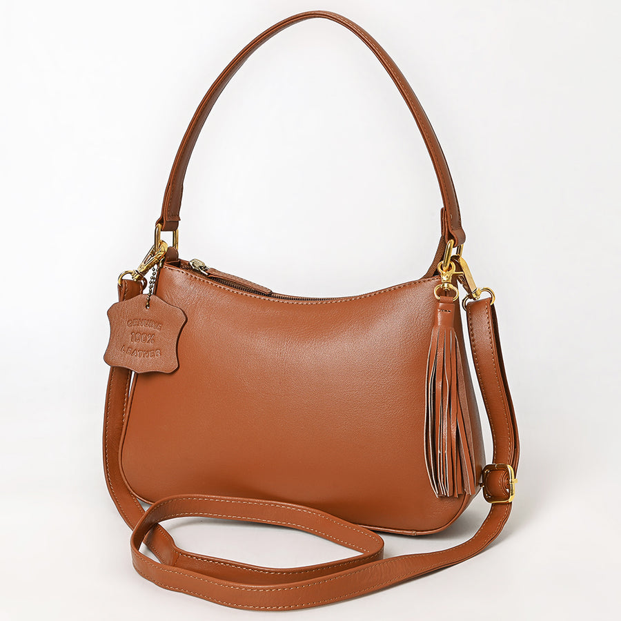 Never Mind Western Cross Body Genuine Leather Handbag Purse Wallet Bag For Women Girls Brown - Uhorse